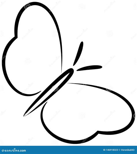 Simple Butterfly Icon. Outline Vector Illustration Stock Vector ...