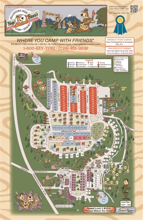 campground map for Jellystone Park Mill Run | Yogi Bear's Jellystone Park™ in Mill Run