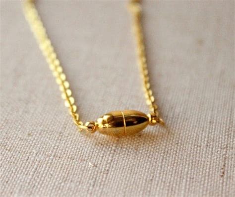 Magnetic clasp Gold chain necklace 14 36 inch small 2mm gold