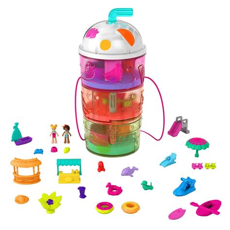 Buy Polly Pocket 2-in-1 Travel Toy Playset, Spin 'N Surprise Smoothie ...