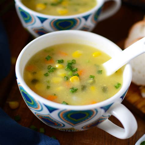 Sweet Corn Soup Recipe | Sweet corn vegetable soup