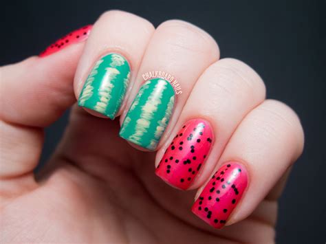 Easy Watermelon Nail Art | Chalkboard Nails | Nail Art Blog