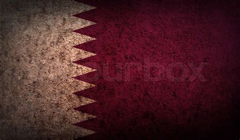 Flag of Qatar with old texture. | Stock image | Colourbox