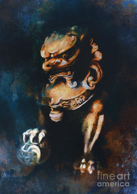 Chinese guardian lions, Digital Art by Andrzej Szczerski - Fine Art America