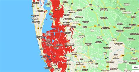 Flood Affected Areas In Kerala Map - Red Alert In 8 Dists As Kerala ...