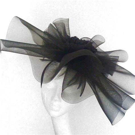 Black Fascinator Hat for Weddings, Races, and Special Events With Headband