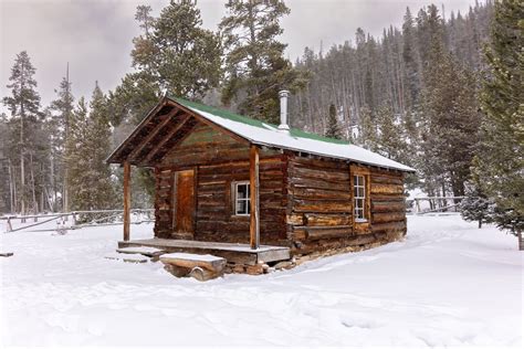 Snowy Cabin Metal Acrylic Print, Rocky Mountain National Park, Colorado ...