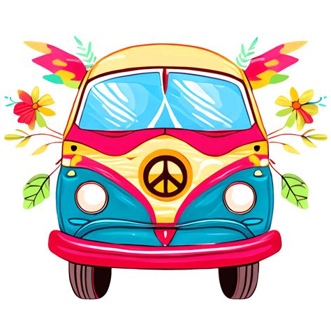 Hippie Van Cartoon Graphic · Creative Fabrica