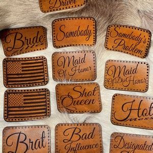 Custom Leather Patches Personalized Leather Patch Sew on Leather Patch ...