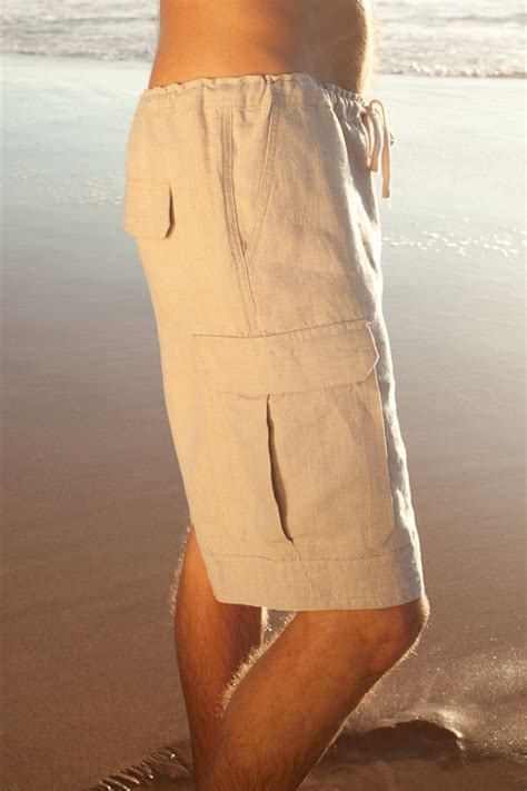 Men's Linen Drawstring Cargo Shorts - Island Importer