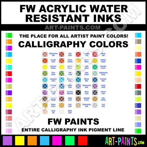 FW Acrylic Water-Resistant Ink Calligraphy Ink Paint Colors ...