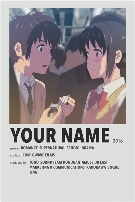 Your Name | Anime canvas, Anime films, Movie posters minimalist