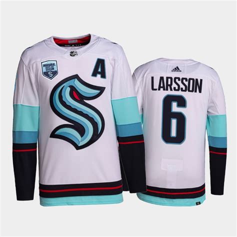 Seattle Kraken Adam Larsson Away 2021-22 White Jersey – KatinatSports Store