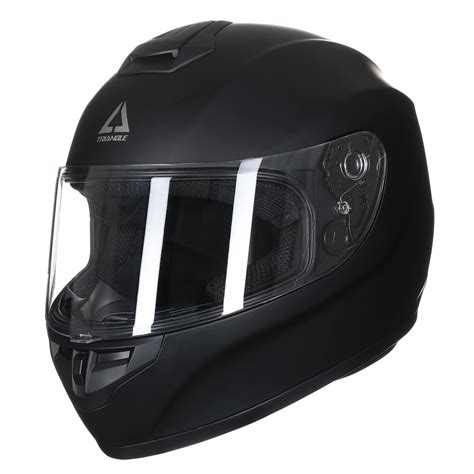 TRIANGLE Full Face Motorcycle Street Bike Helmet Lightweight DOT Approved (X-Large, Black)… X ...