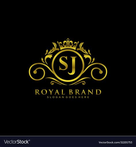 Sj letter initial luxurious brand logo template Vector Image