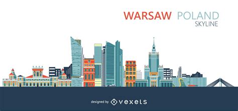 Warsaw Poland City Skyline Vector Download