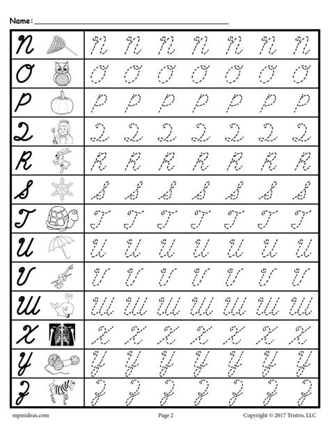 Cursive Alphabet Printable Worksheet, Also available are cursive words and cursive sentences ...