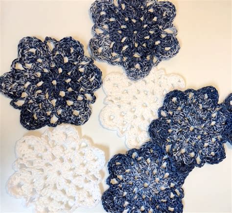 Crochet Simple Snowflake Coaster - Pattern Princess