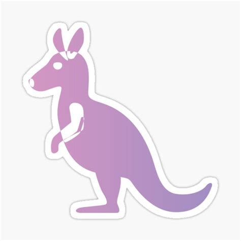 "Kangaroo in purple gradient" Sticker by Cute--Animals | Redbubble