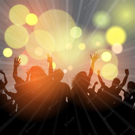 Premium Vector | Party crowd on a bokeh lights background