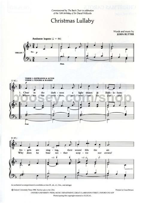 John Rutter - Christmas Lullaby (SATB & Organ)