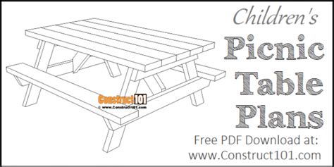 Children’s Picnic Table Plans - PDF Download - Construct101