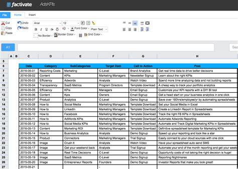 Marketing Spreadsheet Examples in Example Of Marketing Tracking Spreadsheet Google Vsl For ...