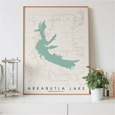 Map of Arkabutla Lake Printable Mississippi MS USA United - Etsy