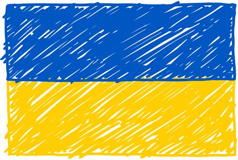 Ukraine National Country Flag Pencil Color Sketch Illustration with ...