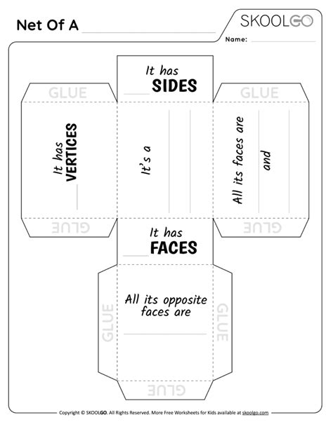 Net Of A Rectangular Prism - Free Worksheet - SKOOLGO