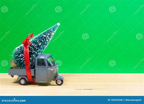 CHRISTMAS TREE DELIVERY SERVICE Stock Photo - Image of message, goods ...