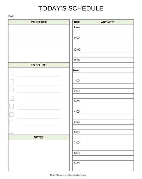 Free Printable Schedule Template - Free Printable Templates