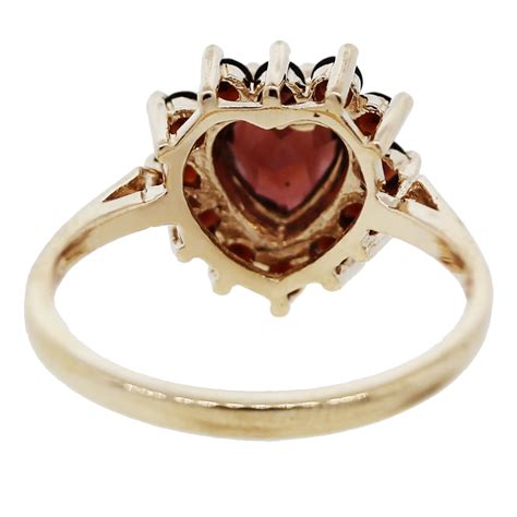 14k Yellow Gold Garnet Heart Ring -Boca Raton