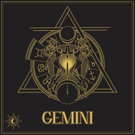 Gold Gemini Zodiac sign 11679562 Vector Art at Vecteezy