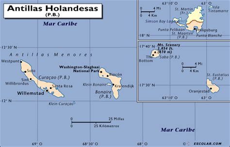 Mapas de Escolar.com - Mapa de Antillas Holandesas