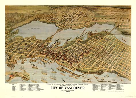 Panoramic view of the City of Vancouver, British Columbia, 1898 | Mapas clásicos, Mapas, Cities