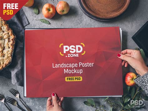 Landscape Poster Mockup PSD - PSD Zone