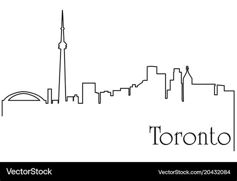 Toronto city one line drawing Royalty Free Vector Image