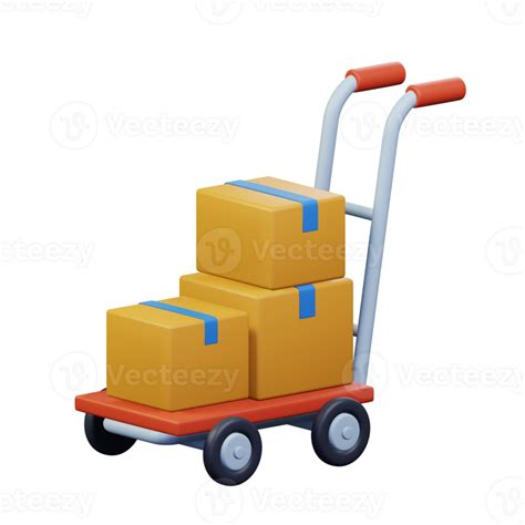 hand truck with some cardboard package box storage 24673157 PNG