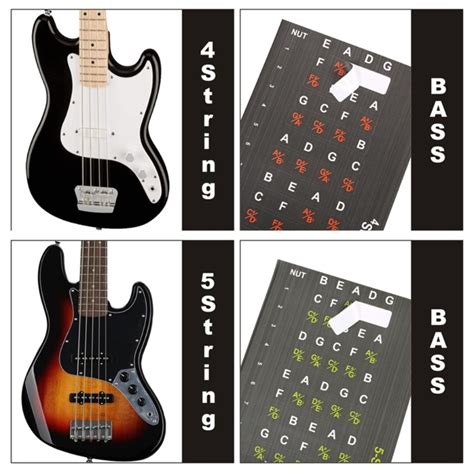 Best 1 Sheet Bass Fretboard Stickers Guitar Bass Chord Stickers Bass Scales Stickers | Shopee ...