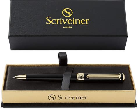 しコンパー Scriveiner - 見事な豪華な鉛筆、24K ゴールド仕上げ、シュミット 0.7mm メカニズム、スペア：GMOnline店 ブラック ラッカー メカニカルペンシル グゼクティ