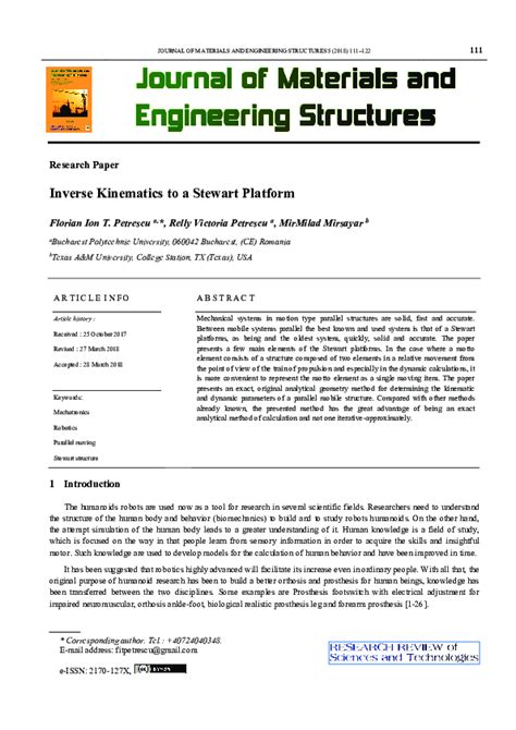 (PDF) Inverse Kinematics of a Stewart Platform | Taher Abu lebdeh - Academia.edu