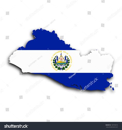 Map of El Salvador filled with the national flag - Royalty Free Stock Photo 130756910 - Avopix.com