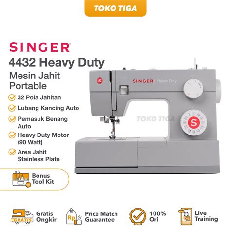 Jual Mesin Jahit SINGER 4432 HEAVY DUTY (Portable Multifungsi) | Shopee Indonesia