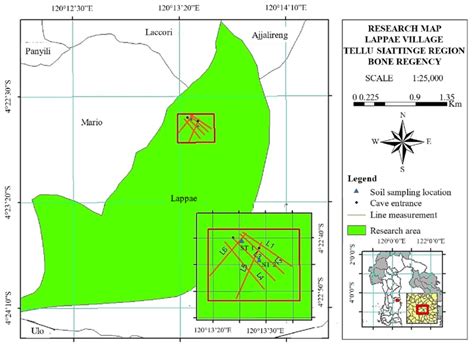 Map with the location of the resistivity measurement lines, soil ...