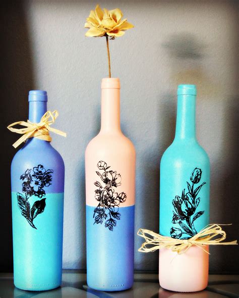 Acrylic painted wine bottles for your home décor. | Bottle painting, Painted wine bottles, Bottle