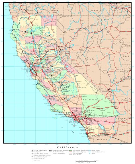 California Map - Online Maps Of California State within Printable Road ...