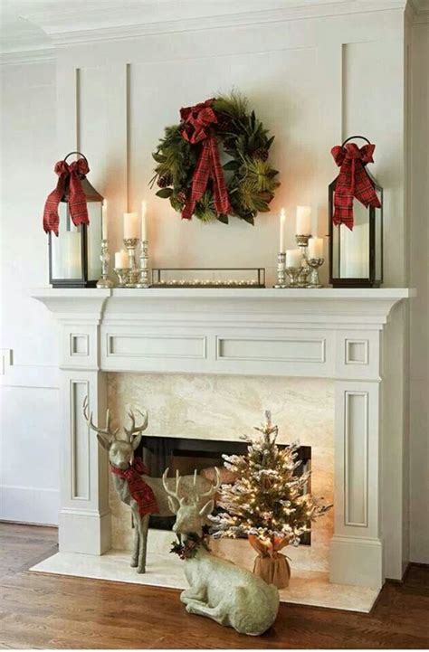 Red and Gold mantle | Christmas mantel decorations, Christmas fireplace ...