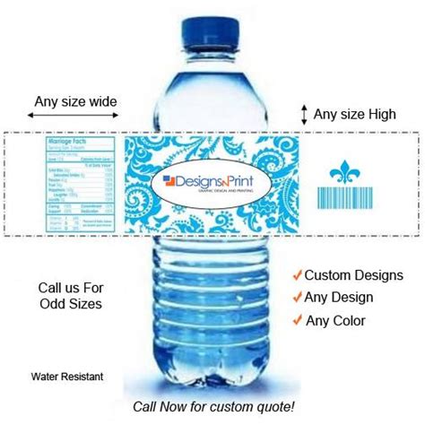 Custom Bottle Label Printing - Water Bottle Labels | DesignsnPrint