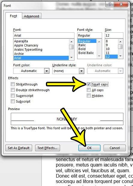 Small caps in word 2007 - tebettaX